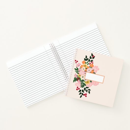 Blush Floral Note Book Notitieboek (Binnen)