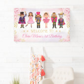Blush Floral Nutkraker Sugar Plum Fairy Welkom Spandoek (Insitu)