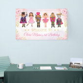 Blush Floral Nutkraker Sugar Plum Fairy Welkom Spandoek (Beurs)