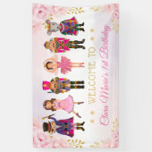 Blush Floral Nutkraker Sugar Plum Fairy Welkom Spandoek (Verticaal)
