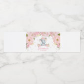 Blush Floral Olifant Verjaardag Waterfles Etiket (Enkel label)