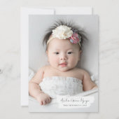  Blush Floral ONE Baby Girl's First Birthday Kaart (Achterkant)