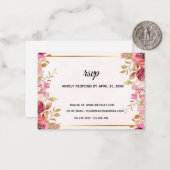 Blush Floral Online Wedding RSVP Card Notitiekaartje (Voorkant / Achterkant in situ)