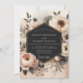 Blush Floral Opulence Wedding Kaart (Voorkant)