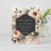 Blush Floral Opulence Wedding Kaart (Staand voorkant)