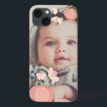 Blush Floral Overlay Foto iPhone 13 Hoesje<br><div class="desc">Voeg een favoriete foto toe aan deze chic en een simpele telefoonbehuizing die voorzien is van verende bloemen in de goot.</div>