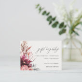 Blush Floral Pampas Grass Wedding Gift Registry Informatiekaartje (Staand voorkant)