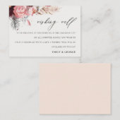 Blush Floral Pampas Grass Wedding Goed Informatiekaartje (Voorkant / Achterkant)