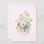Blush Floral Pasgeboren Lamb Baby shower Kaart (Achterkant)