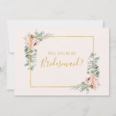 Blush Floral | Pastel Bridesmaid-conceptkaart Kaart (Voorkant)