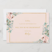 Blush Floral | Pastel Bridesmaid-conceptkaart Kaart (Achterkant)