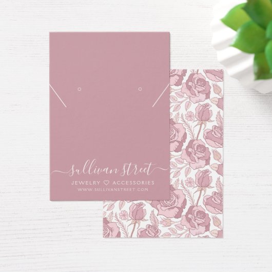 Blush Floral Pattern Ketting Display Kaart (Bureau)