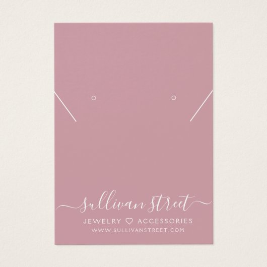 Blush Floral Pattern Ketting Display Kaart (Voorkant)