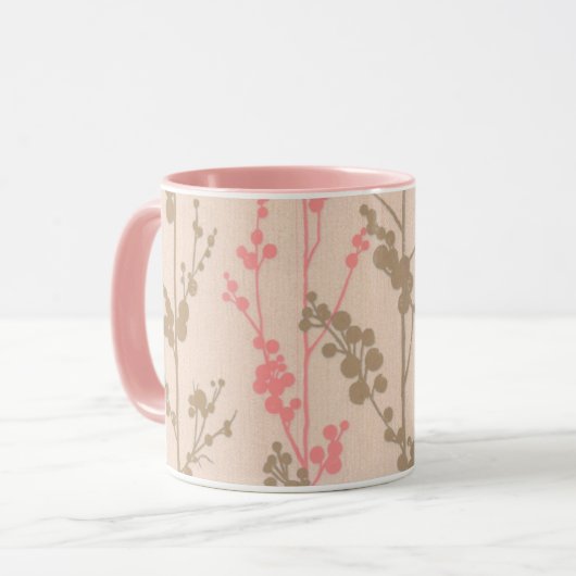 Blush Floral Pattern Mok (Voorkant links)