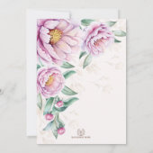 Blush Floral Peacock Chinoiserie Wedding Kaart (Achterkant)