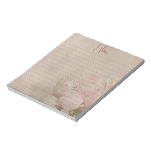  Blush Floral Peony Notitieblok (Linkerzijde)