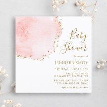 Blush Floral Petal Gold Glitter Stippen Baby showe
