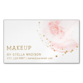 Blush Floral Petal Gold Glitter Stippen Magnetisch Visitekaartje (Voorkant)