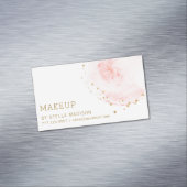 Blush Floral Petal Gold Glitter Stippen Magnetisch Visitekaartje (Voorbeeld)