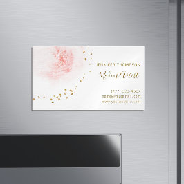 Blush Floral Petal Gold Glitter Stippen Magnetisch Visitekaartje