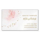 Blush Floral Petal Gold Glitter Stippen Magnetisch Visitekaartje (Voorkant)