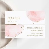 Blush Floral Petal Gold Glitter Stippen Mini Visitekaartje