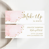 Blush Floral Petal Gold Glitter Stippen Mini Visitekaartje