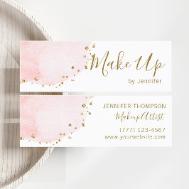 Blush Floral Petal Gold Glitter Stippen Mini Visitekaartje