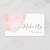 Blush Floral Petal Gold Glitter Stippen Visitekaartje (Voorkant)
