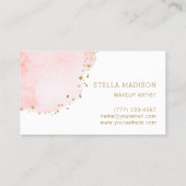 Blush Floral Petal Gold Glitter Stippen Visitekaartje (Achterkant)