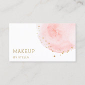 Blush Floral Petal Gold Glitter Stippen Visitekaartje (Voorkant)
