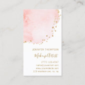 Blush Floral Petal Gold Glitter Stippen Visitekaartje (Achterkant)