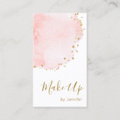 Blush Floral Petal Gold Glitter Stippen Visitekaartje (Voorkant)