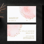 Blush Floral Petal Gold Glitter Stippen Visitekaartje