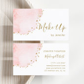 Blush Floral Petal Gold Glitter Stippen Visitekaartje