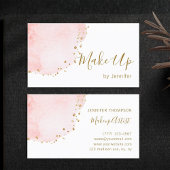 Blush Floral Petal Gold Glitter Stippen Visitekaartje