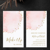 Blush Floral Petal Gold Glitter Stippen Visitekaartje