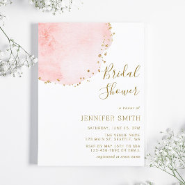 Blush Floral Petal Gold Glitter Stippen Vrijgezell Kaart