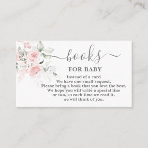 Blush Floral Pink Books for Baby Girl Kaart