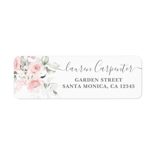 Blush Floral Pink Etiket (Voorkant)