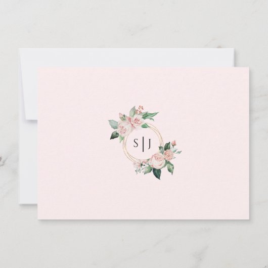 Blush Floral Pink Flat Save the Date Kaart (Achterkant)