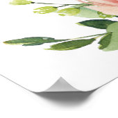 Blush Floral Pink Flowers Weddenschap Welkomstteke Poster (Hoek)