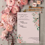 Blush Floral Pink niets Fancy Liefde Weddenschap Kaart<br><div class="desc">Deze stompzinnige roze, niets fancy van de huwelijksuitnodiging kenmerkt prachtige, klassieke kerkelijke achtergronden van pastelroze en marineblauw met eenvoudige moderne typografie en elegante kalligrafie om een gesofisticeerde toon te zetten voor elke soort gebeurtenis. Elk product is voorzien van prachtige blush roze rozen en perzik en ivoor hydrangeas, die voorzien zijn...</div>