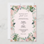 Blush Floral Pink Simple Niets Fancy Weddenschap Kaart (Voorkant)