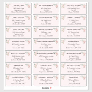 Blush Floral Pink Weddenschap adresetiketten Sticker
