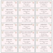 Blush Floral Pink Weddenschap adresetiketten Sticker (Voorkant)