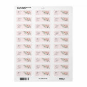 Blush Floral Pink Weddenschap Return Label (Full Sheet)