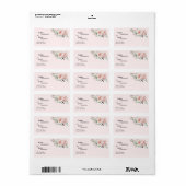 Blush Floral Pink Weddenschapsadres Etiket (Full Sheet)