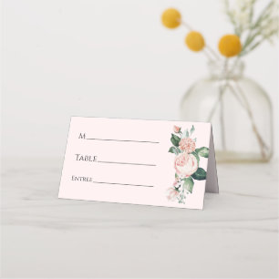 Blush Floral Pink Weddenschapskaart Plaatskaartje