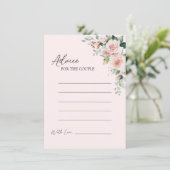 Blush Floral Pink Wedding Advice Kaart (Staand voorkant)